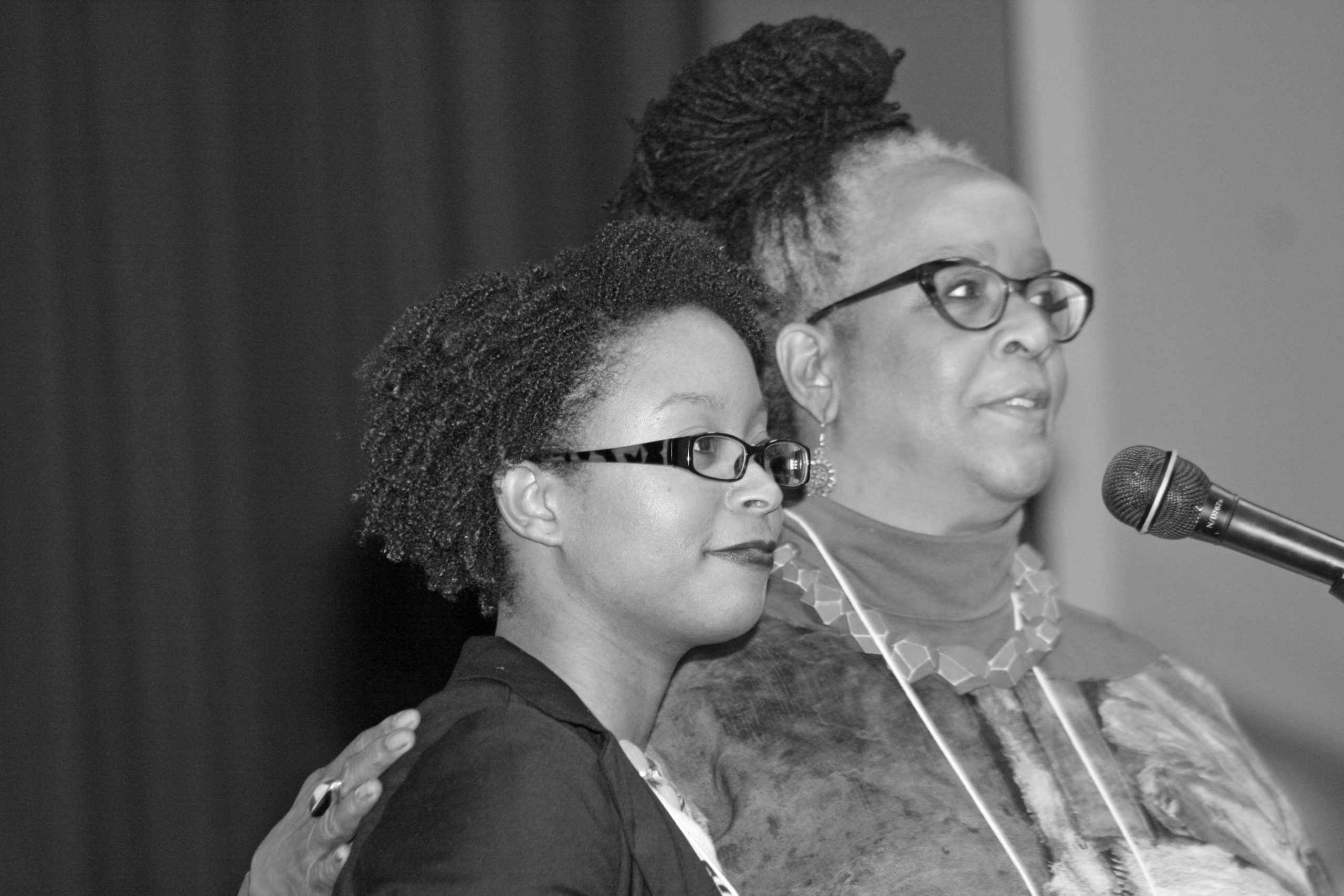 DaVonne Harris, left, and Michelle Armster present at the Hope for the Future III conference in January 2014. (Photo by Carol Roth)