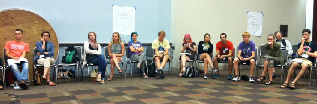 Participants in the young adult conversation — “For the Sake of the Church: Sharing Our Voice and Perspective” — held July 3 at the KC2015 convention.