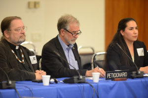 Mark MacDonald, Doug Hostetter  and Sarah presenting at the Organization of American States Commission on Human rights.