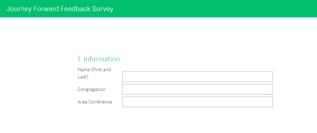 Journey Forward Feedback Survey