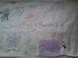 A prayer mural from the March CLC meetings
