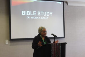 Dr. Wilma Bailey at podium