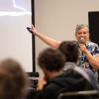 Jeanne Davies, executive director of ADN, presents a seminar on accessibility at MennoCon21.