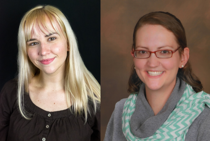 Headshots of two women, smiling. 